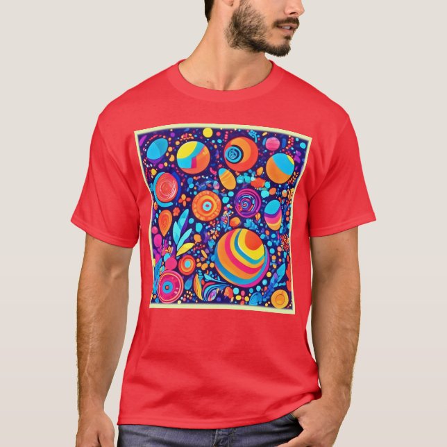 Lebhaftes Abstraktes Blubble-Universum T-Shirt (Vorderseite)