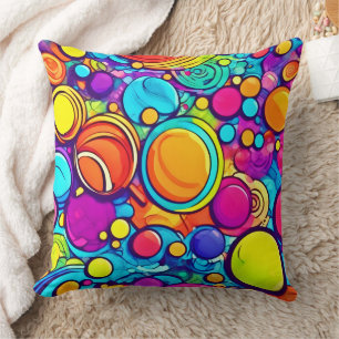 Lebhaftes Abstraktes Bubbles Artwork Kissen