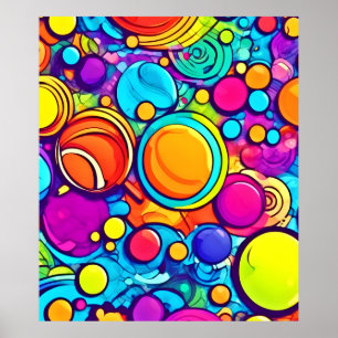 Lebhaftes Abstraktes Bubbles Artwork Poster