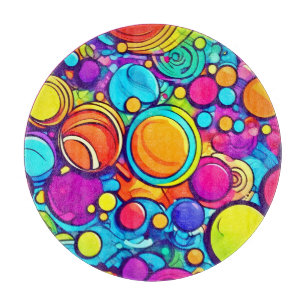 Lebhaftes Abstraktes Bubbles Artwork Schneidebrett