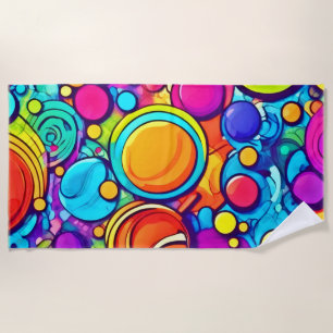 Lebhaftes Abstraktes Bubbles Artwork Strandtuch