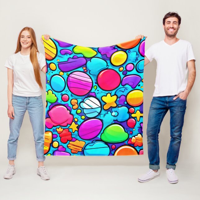 Lebhaftes Abstraktes Candyland Fleecedecke (Beispiel)