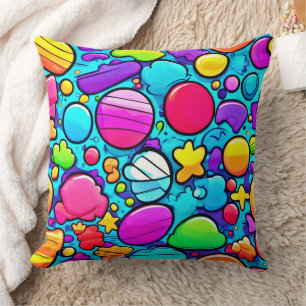 Lebhaftes Abstraktes Candyland Kissen