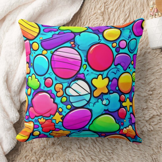 Lebhaftes Abstraktes Candyland Kissen (Decke)