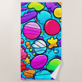 Lebhaftes Abstraktes Candyland Strandtuch
