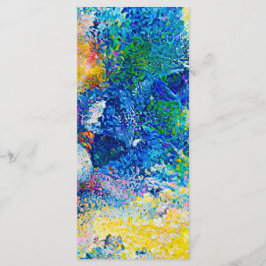 Lebhaftes Abstraktes Cat Art Print Lesezeichen Menükarte