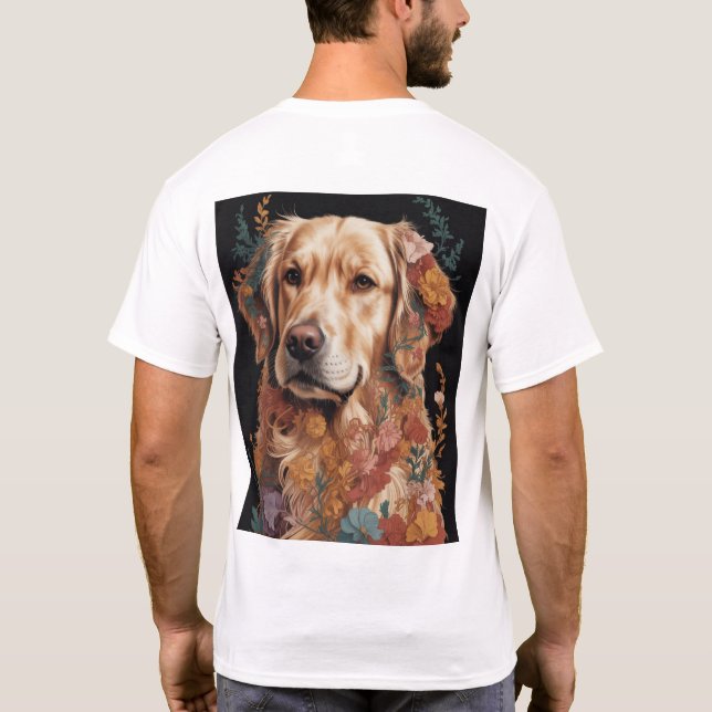Lebhaftes Abstraktes Dog-Portrait T-Shirt (Rückseite)