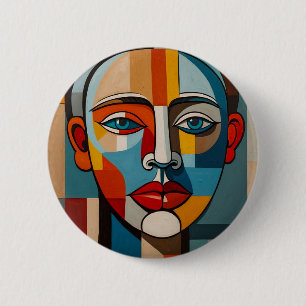 Lebhaftes Abstraktes Gesichtsbild Button