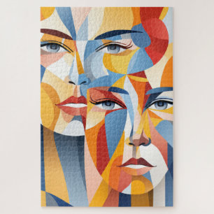 Lebhaftes abstraktes menschliches Gesicht Puzzle