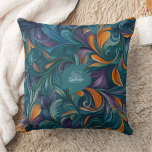 Lebhaftes Abstraktes Paisley-Inspiriert Muster (2) Kissen