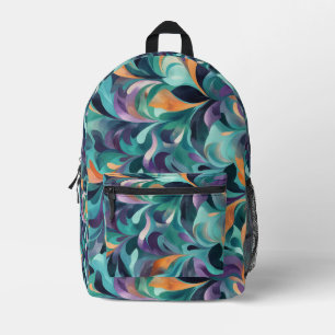 Lebhaftes Abstraktes Paisley-Inspiriert Muster Bedruckter Rucksack
