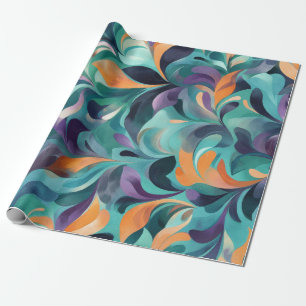 Lebhaftes Abstraktes Paisley-Inspiriert Muster Geschenkpapier