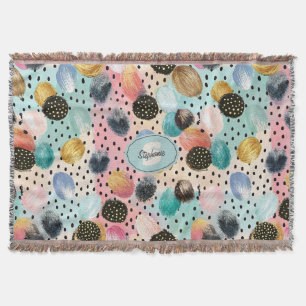 Lebhaftes Abstraktes Pinselstrich und Polka Dot Pa Decke