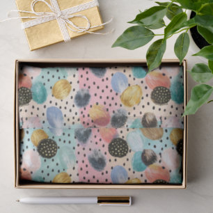 Lebhaftes Abstraktes Pinselstrich und Polka Dot Pa Seidenpapier