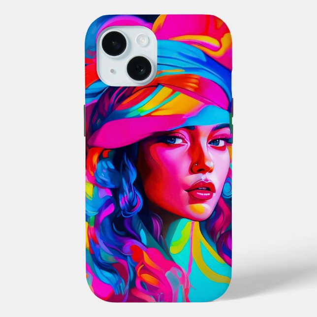 Lebhaftes Abstraktes Portrait Case-Mate iPhone Hülle (Rückseite)