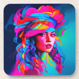 Lebhaftes Abstraktes Portrait Getränkeuntersetzer