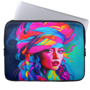 Lebhaftes Abstraktes Portrait Laptopschutzhülle