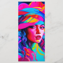 Lebhaftes Abstraktes Portrait-Lesezeichen Menükarte