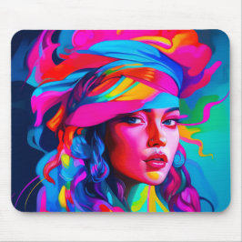 Lebhaftes Abstraktes Portrait Mousepad