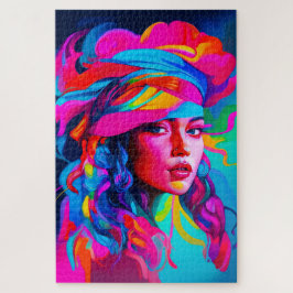 Lebhaftes Abstraktes Portrait Puzzle