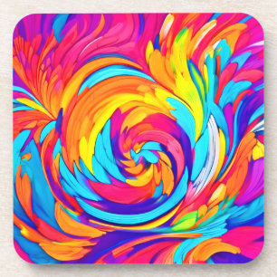 Lebhaftes Abstraktes Swirl Artwork Getränkeuntersetzer