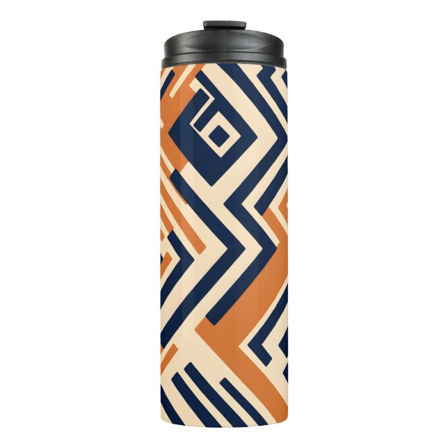 Lebhaftes afrikanisches Muster Thermosbecher (Vorderseite)