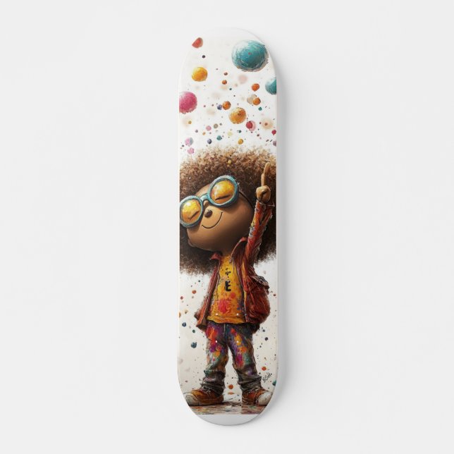 Lebhaftes Afro Joy - künstlerisches Design Skateboard (Vorne)