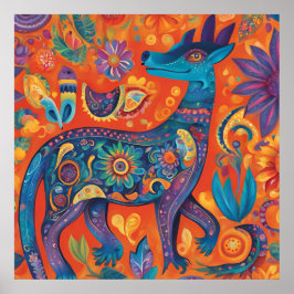 Lebhaftes Alebrijes-Design in traditionell mexikan Poster