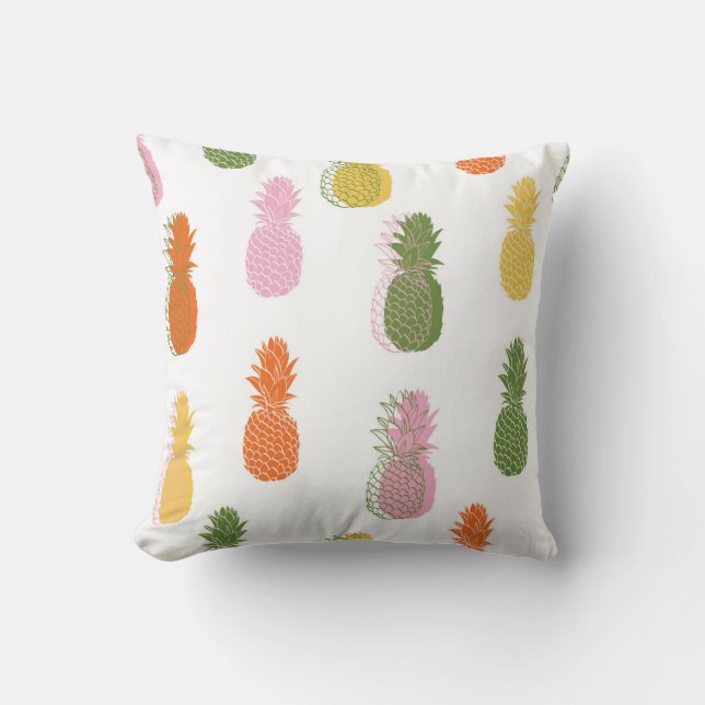 Lebhaftes Ananas-Muster Kissen (Vorderseite)