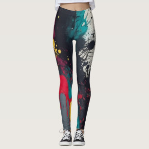 Lebhaftes Auge fängt Spritzer Tropfen Abstrakt Art Leggings