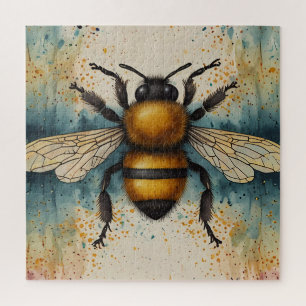 Lebhaftes Bee Watercolor-Muster Puzzle