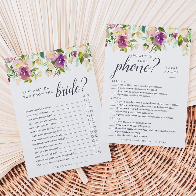 Lebhaftes Bloom-Doppelseitiges Brautparty-Spiel (Von Creator hochgeladen)