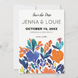 Lebhaftes Blumenblut Save the Date Einladung