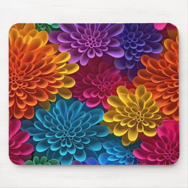 Lebhaftes Blumendelikt Mousepad (Vorne)