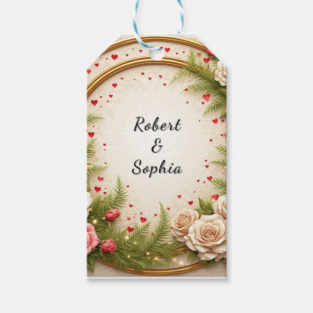 Lebhaftes Blumendesign Geschenkanhänger (Vorderseite)