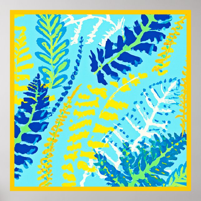 Lebhaftes Blumendesign Poster (Vorne)