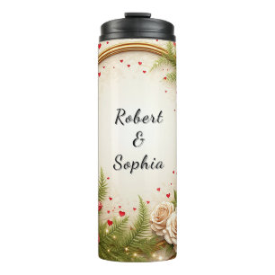 Lebhaftes Blumendesign Thermosbecher