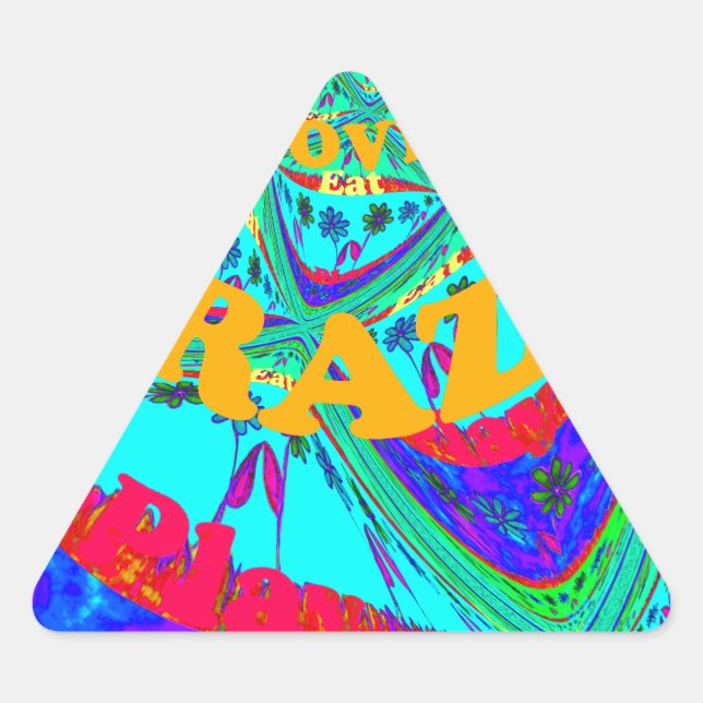 Lebhaftes Blumenmuster: brasilianischer Tribute Ea Dreieckiger Aufkleber (Vorderseite)