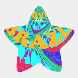 Lebhaftes Blumenmuster: brasilianischer Tribute Ea Stern-Aufkleber