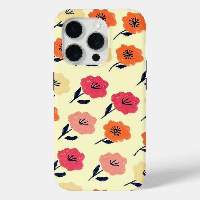 Lebhaftes Blumenmuster Case-Mate iPhone Hülle (Rückseite)