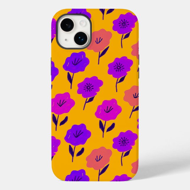 Lebhaftes Blumenmuster Case-Mate iPhone Hülle (Rückseite)