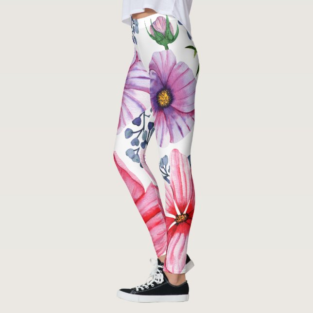 Lebhaftes Blumenmuster-Design, das Mädchen zu eine Leggings (Links)