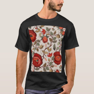 Lebhaftes Blumenmuster: HandGezeichnet Muster T-Shirt