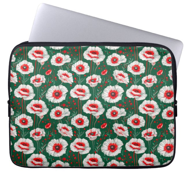 Lebhaftes Blumenmuster Laptopschutzhülle (Vorderseite)