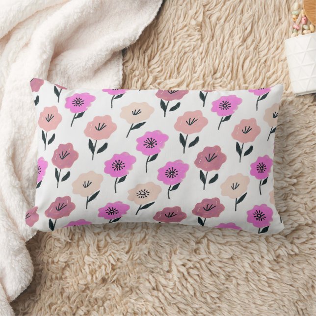 Lebhaftes Blumenmuster Lendenkissen (Decke)