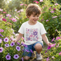 Lebhaftes Blumenmuster Lila Pink Blue Blumen