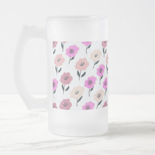 Lebhaftes Blumenmuster Mattglas Bierglas
