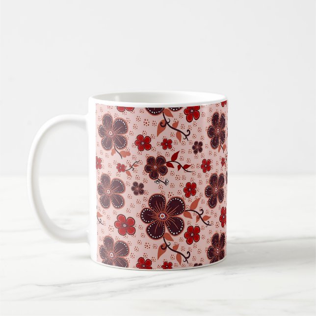 Lebhaftes Blumenmuster mit bunten Blume Kaffeetasse (Links)
