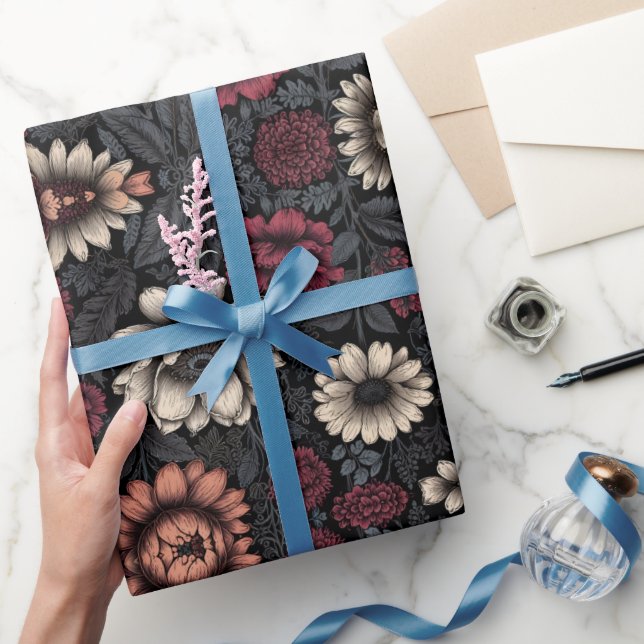 Lebhaftes Blumenmuster mit gemischten Farben Geschenkpapier (Schenken)