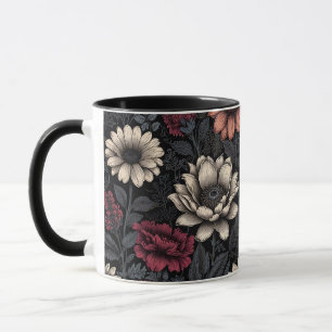 Lebhaftes Blumenmuster mit gemischten Farben Tasse